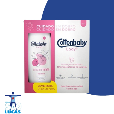 Kit sabonete intimo + refil cottonbaby lady hidratante 200ml