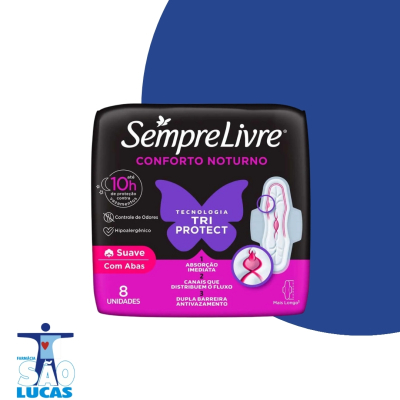 Absorvente sempre livre noturno c/ab 8un