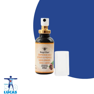 SPRAY MEL, PROPÓLIS, GENGIBRE, ROMA E MENTA 30ML NAPILLUS