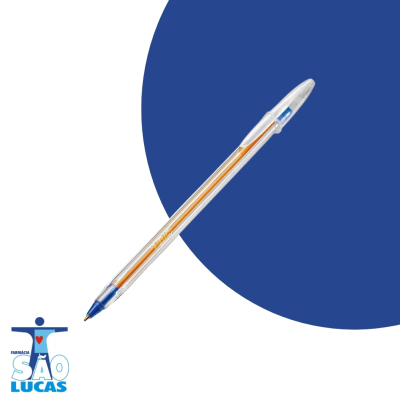 Caneta bic cristal escrita fina azul un