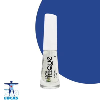 Esmalte novo toque gliter purpurina 8ml