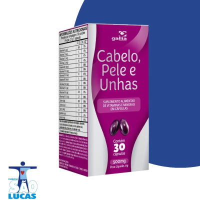 Cabelo pele e unhas gallia 30 cps