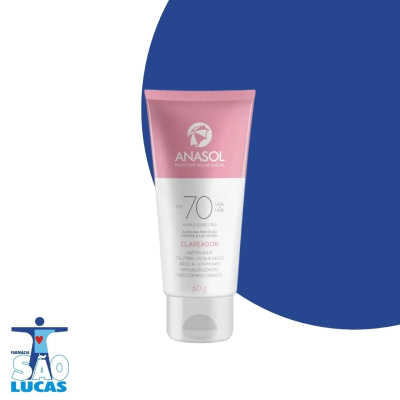 PROTETOR SOLAR ANASOL FACIAL FPS70 CLAREADOR 60GR