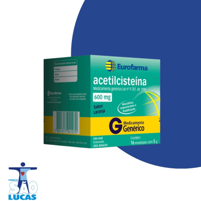 Acetilcisteina 600mg 16env euro