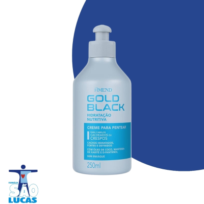 CREME DE PENTEAR AMEND GOLD BLACK HIDRATAÇÃO NUTRITIVA 250 ML