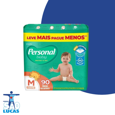 Fralda personal baby protect sec giga m lev+pg- 90un