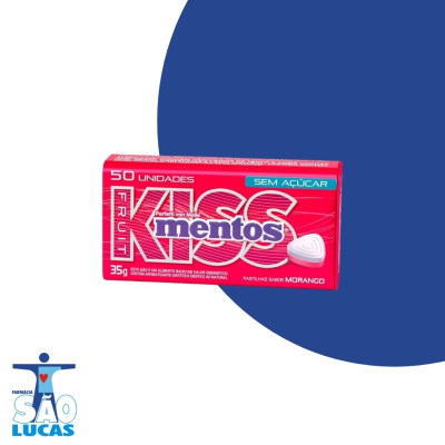 Mentos kiss morango sem acucar 35gr
