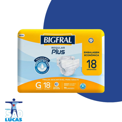 Fralda bigfral plus reg g 18un