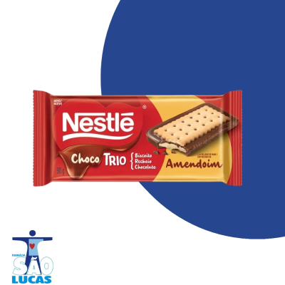 Biscoito nestle chocolate trio amendoim 90gr