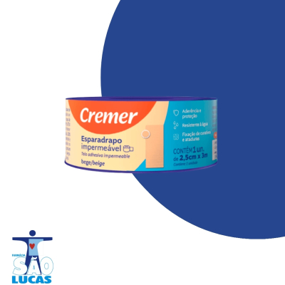 Esparadrapo imperm bege 1,2cm x 3m cremer