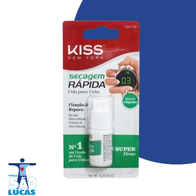 Cola p/unha kiss secagem rapida 3gr fbk135