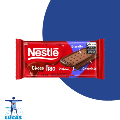 Biscoito nestle chocolate trio choc 90gr