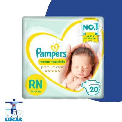 Fralda pampers rn 20un