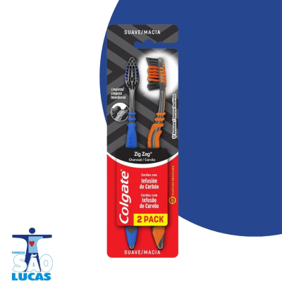 ESCOVA DENTAL COLGATE ZIG ZAG CARVAO 2UN