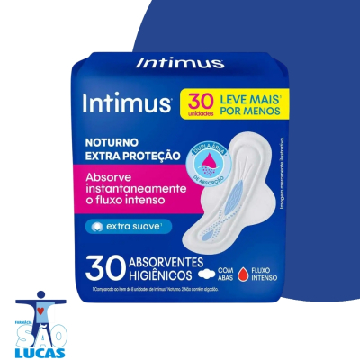 Absorvente intimus noturn sve c/aba 30un