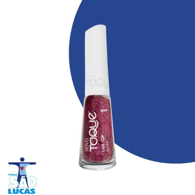 Esmalte novo toque gliter live top 8ml