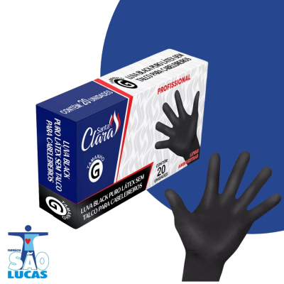 Luva descartavel santa clara latex black P par 4624