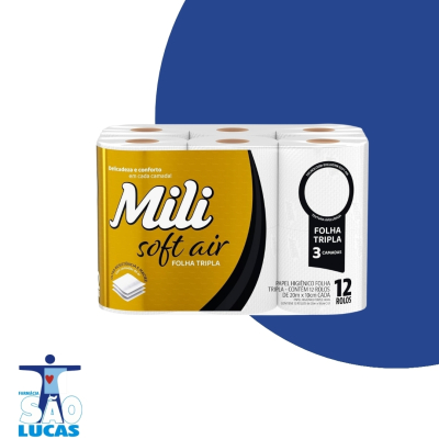 Papel higienico mili folha tripla soft air 4x20mt