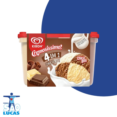 Pote sorvete kibon 4 em 1 cremosissimo chocoleite 2l