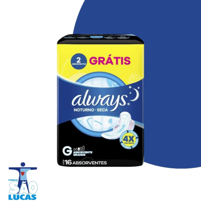 ABSORVENTE ALWAYS NOITES TRANQUILAS SECA COM ABAS 16UN