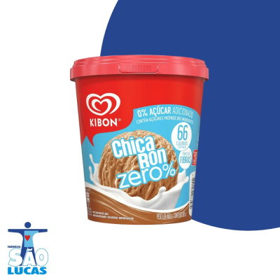 Pote sorvete kibon chicabon zero acucar 800ml