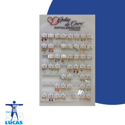 Brinco zirconia gota ouro argolinha