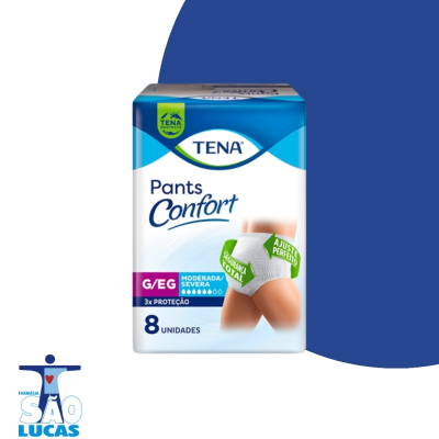 Fralda intima tena pants confort g/xg 08un 