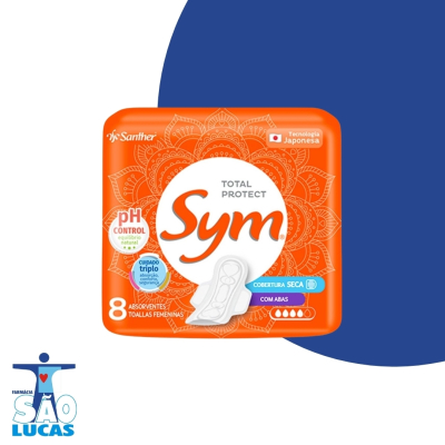 Absorvente sym c/aba laranja 8un