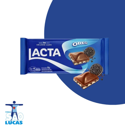 barra de Chocolate lacta ao leite/oreo 90g