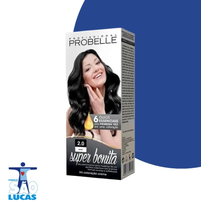 Tinta de cabelo probelle kit 2.0 preto
