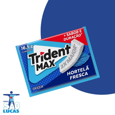 Chiclete trident max 2xmaior hortela fresca 16.5gr
