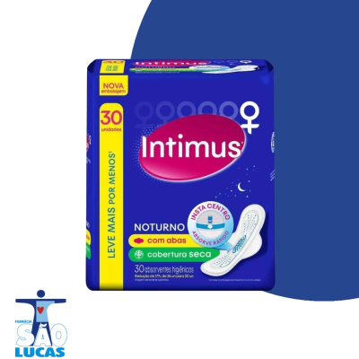 Absorvente intimus noturn seco c/aba 30un