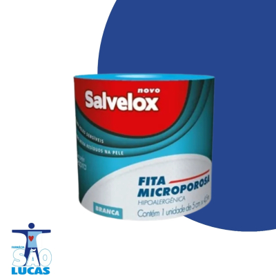 Fita microporosa salvelox branca 5x4,5m