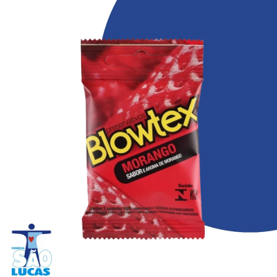 Preserv blowtex morango 3un