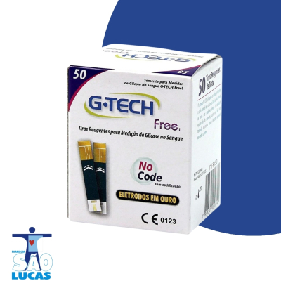 Tiras Teste Reagentes para medir glicemia g tech reag free 50un