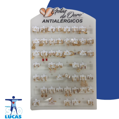 Brinco zirconia gota ouro cravejada