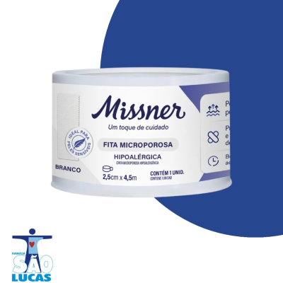 Esparadrapo fita microporosa 2.5x4.5cm missner