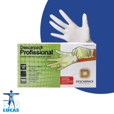 Luva vinil desc descarpack tam p par