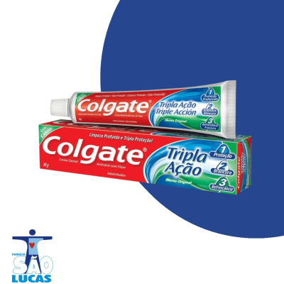 Creme dental colgate tripla acao menta original 90gr