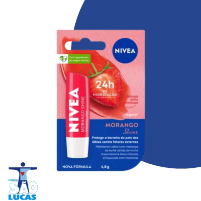 Protetor labial nivea lip care morango 4.8gr